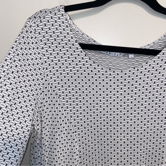 Habitat Top Shirt Womens Large Textured Stretch Pockets Lagenlook Mature Modest - Picture 5 of 12